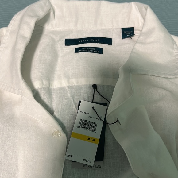 Perry Ellis White Casual Button Down Shirt - Picture 9 of 9